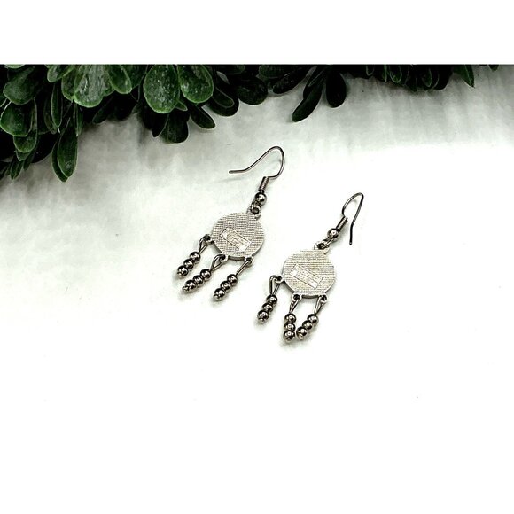 Pittsburgh Steelers Logo Dangle Earrings With Beaded Accents - Picture 3 of 7